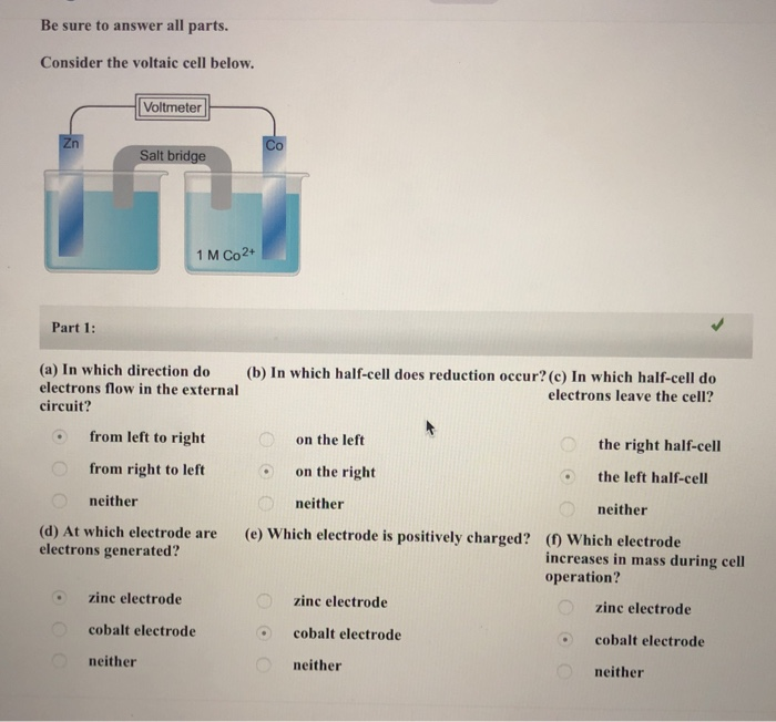 Solved Be Sure To Answer All Parts. Consider The Voltaic | Chegg.com