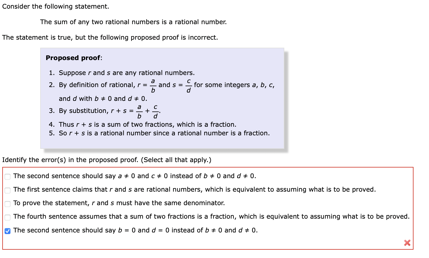 Solved Consider The Following Statement. The Sum Of Any Two | Chegg.com