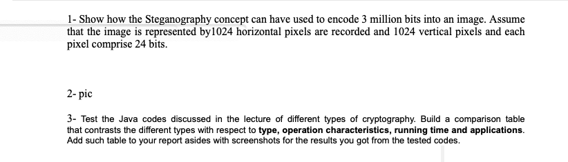 1- Show how the Steganography concept can have used | Chegg.com