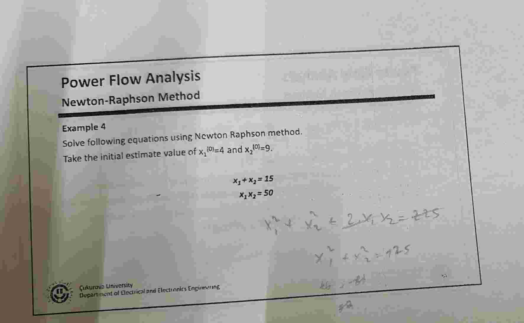 Solved Power Flow AnalysisNewton-Raphson MethodExample | Chegg.com
