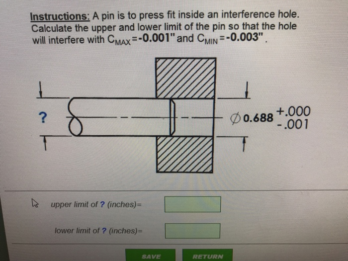 Solved Instructions A pin is to press fit inside an