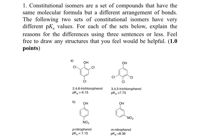 Solved 1. Constitutional Isomers Are A Set Of Compounds That | Chegg.com