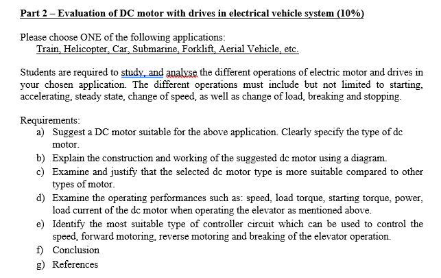 Solved Part 2 - Evaluation of DC motor with drives in | Chegg.com