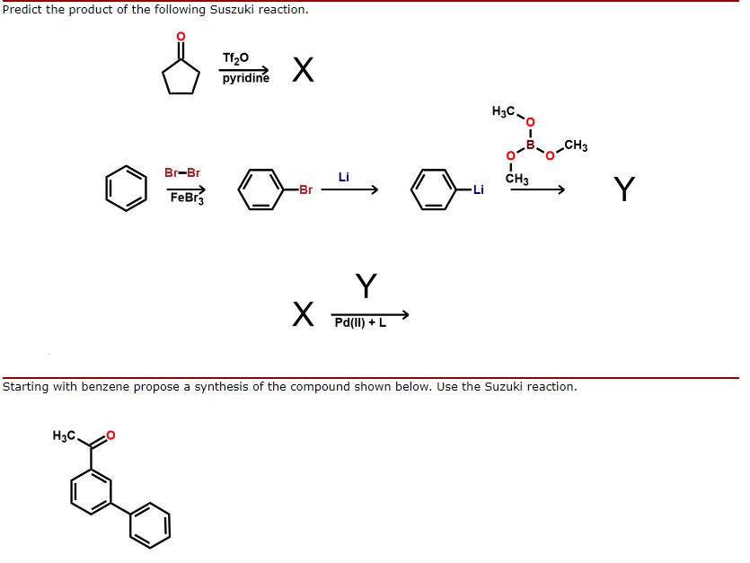 Solved Predict the product of the following Suszuki | Chegg.com