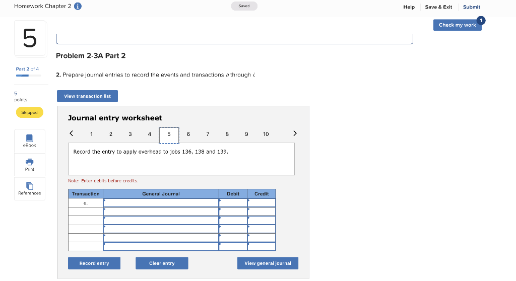 Solved Homework Chapter 2 6 Savcd Help Save & Exit Submit | Chegg.com