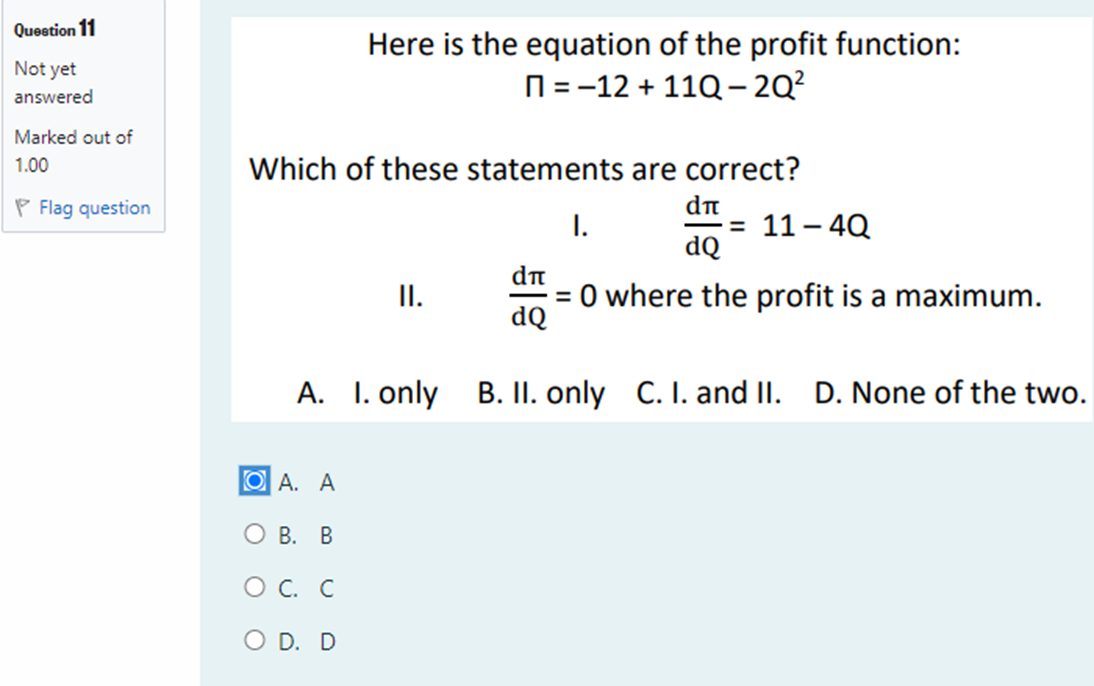 Solved Here is the equation of the profit function: | Chegg.com