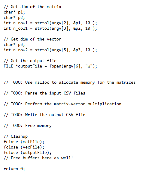 Solved Please help me with the code in C please, and every | Chegg.com