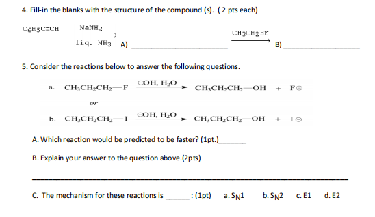 Solved 4. Fill in the blanks with the structure of the | Chegg.com