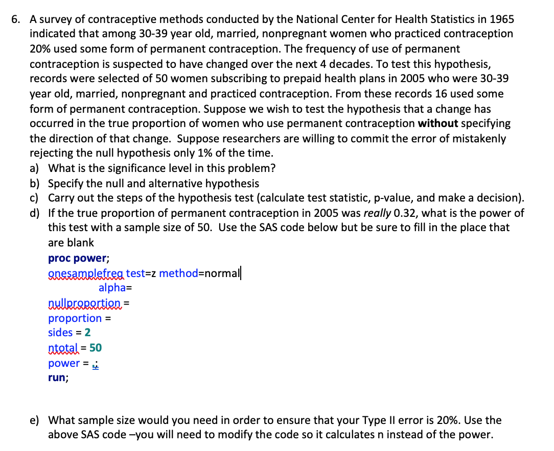 Contraception survey