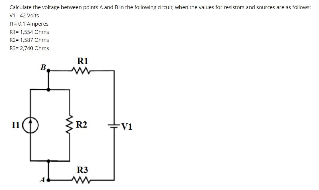 Solved Calculate The Voltage Between Points A And B In The | Chegg.com