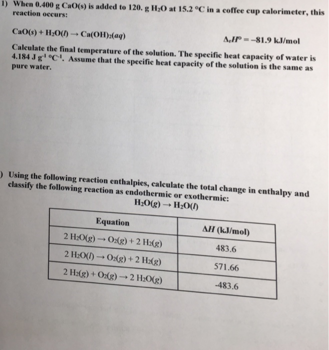 Calorimeter Equation Final Temperature Tessshebaylo