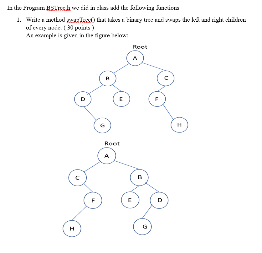 Solved C++ BSTree.h #include using namespace | Chegg.com