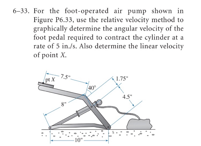 Solved 633. For the footoperated air pump shown in Figure