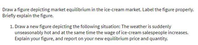 Solved Draw a figure depicting market equilibrium in the | Chegg.com
