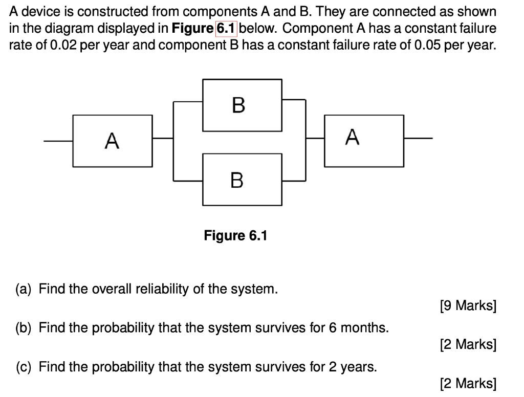 Solved A Device Is Constructed From Components A And B. They | Chegg.com