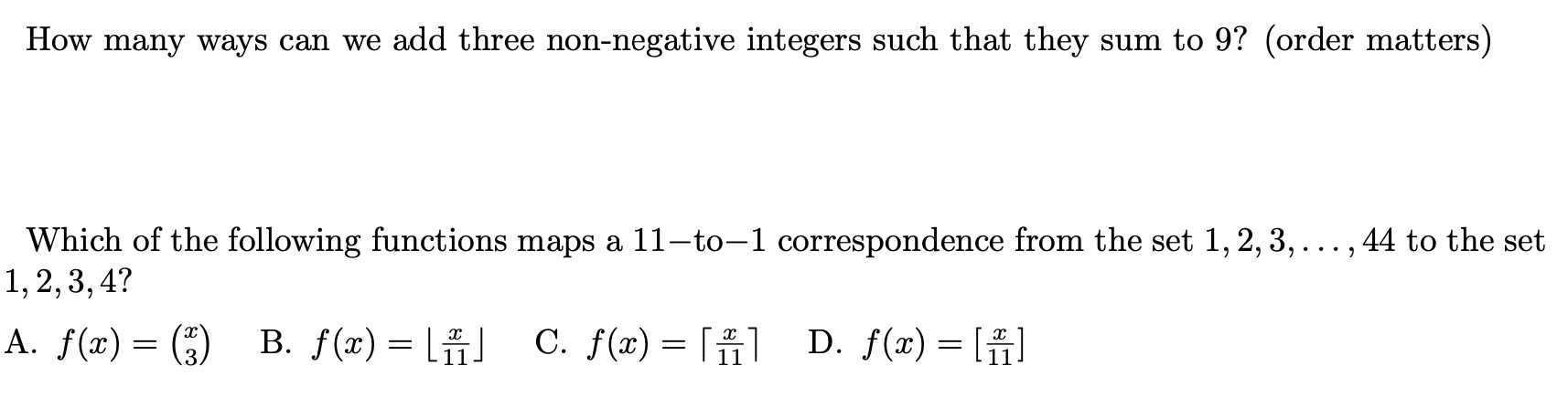 Solved How many ways can we add three non-negative integers | Chegg.com