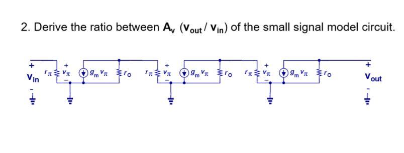 Solved 2. Derive The Ratio Between A, (Vout/Vin) Of The | Chegg.com