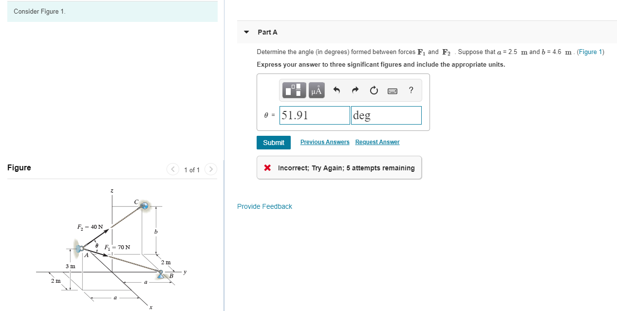 Solved Consider Figure 1. Part A Determine the angle in | Chegg.com