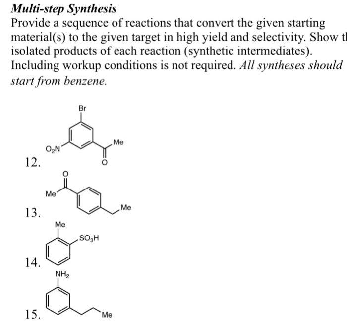 Solved Multi-step Synthesis Provide A Sequence Of Reactions | Chegg.com