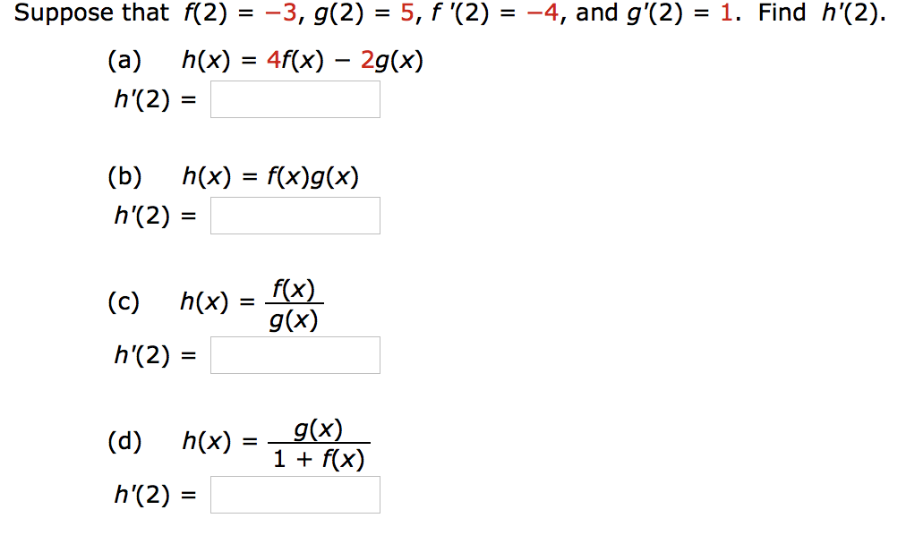 Suppose That F 2 3 G 2 5 F 2 4 And Chegg Com