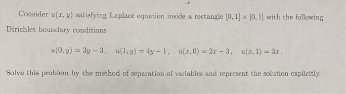 Solved Consider u(r, y) satisfying Laplace equation inside a | Chegg.com