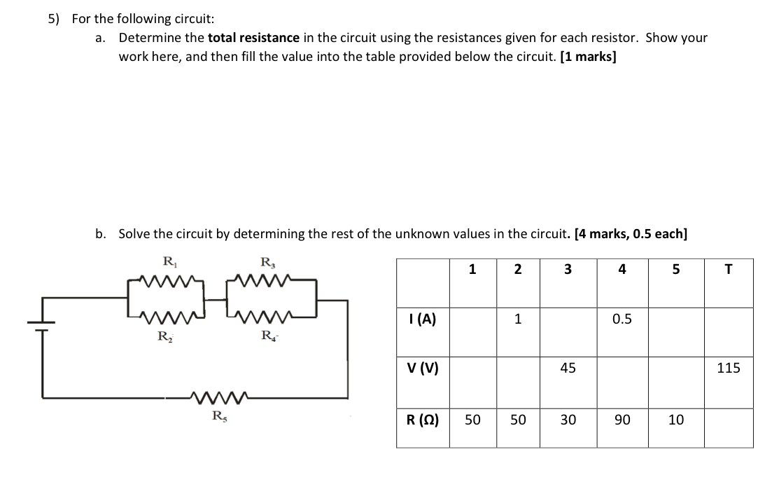 Solved For The Following Circuit: A. Determine The Total | Chegg.com