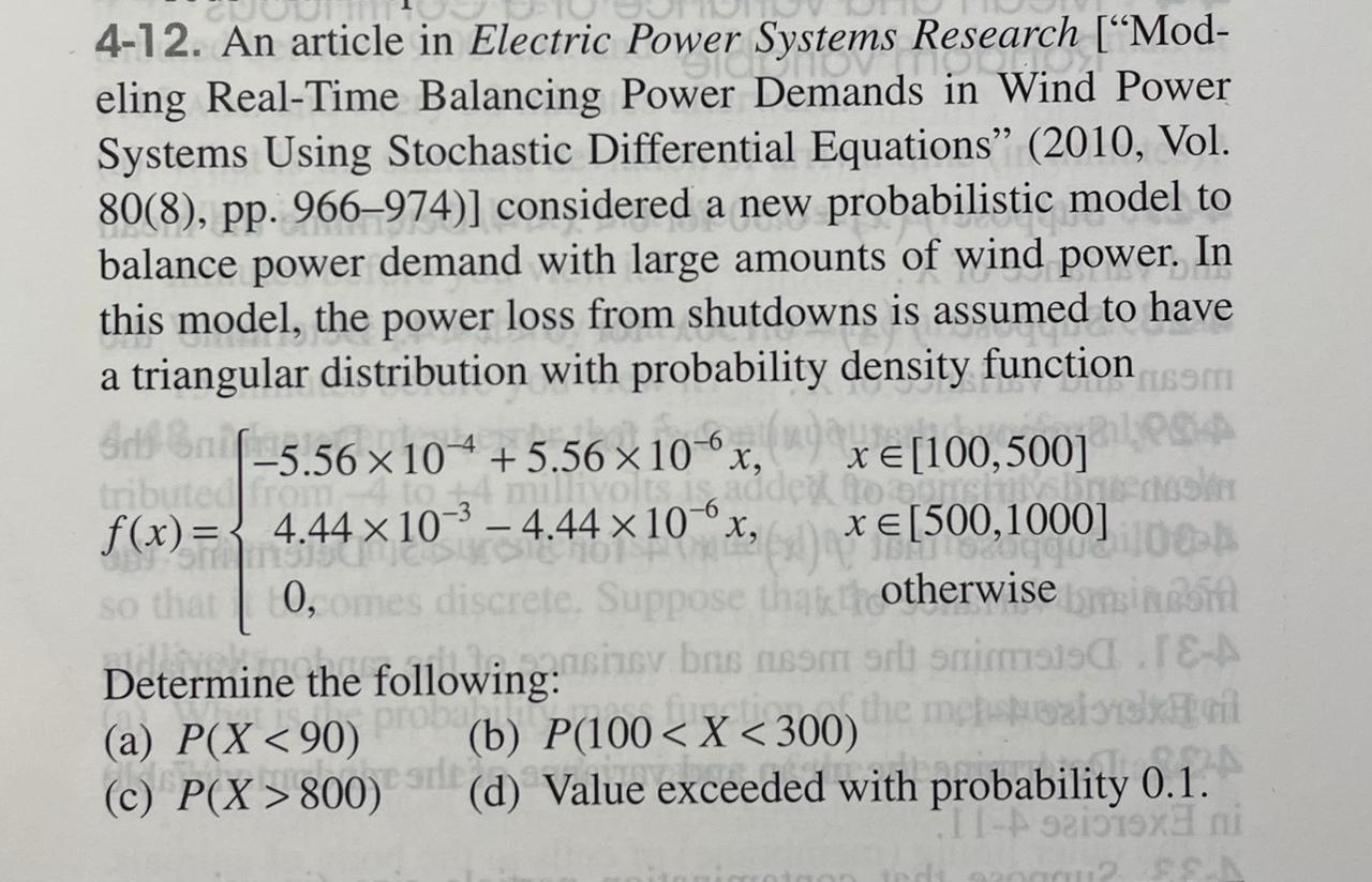 Solved 412. An article in Electric Power Systems Research