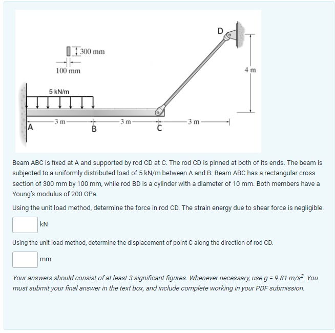 Solved Beam ABC Is Fixed At A And Supported By Rod CD At C. | Chegg.com