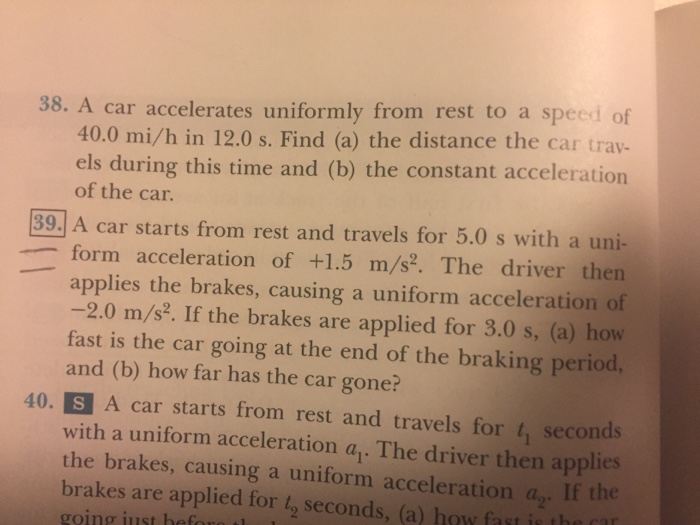 Solved A car accelerates uniformly from rest to a speed of