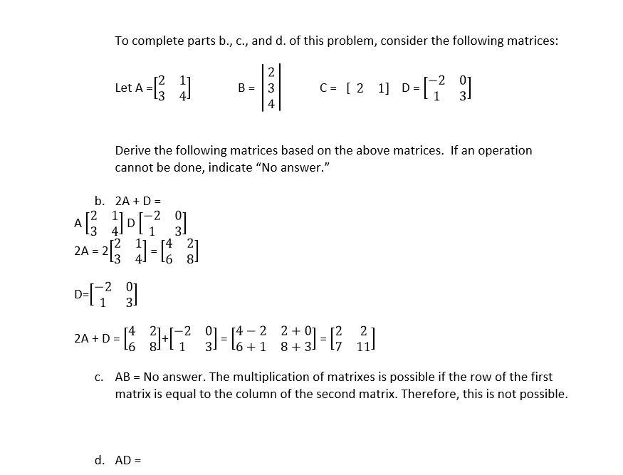 Solved To complete parts b., C., and d. of this problem, | Chegg.com
