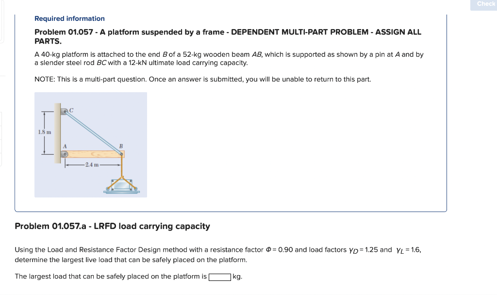 Solved Required information Problem 01.057 - A platform | Chegg.com