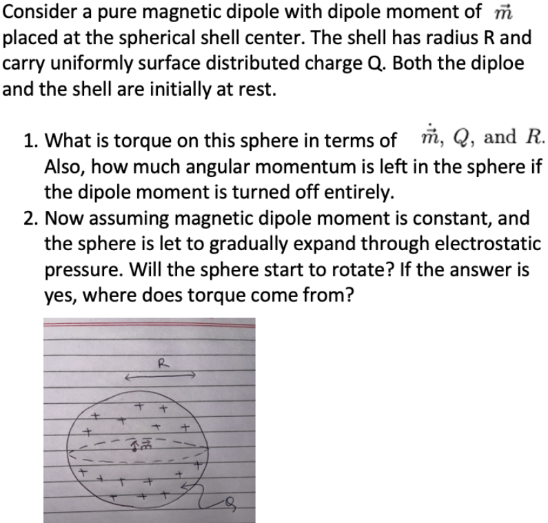 Consider A Pure Magnetic Dipole With Dipole Moment Of Chegg Com