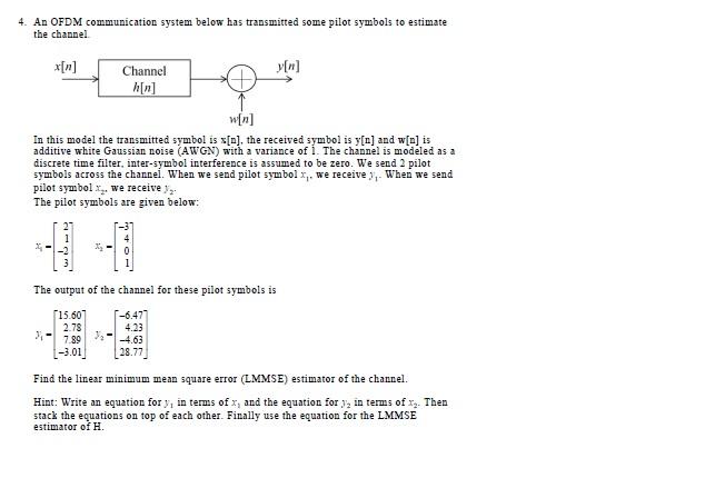 4. An OFDM communication system below has transmitted | Chegg.com