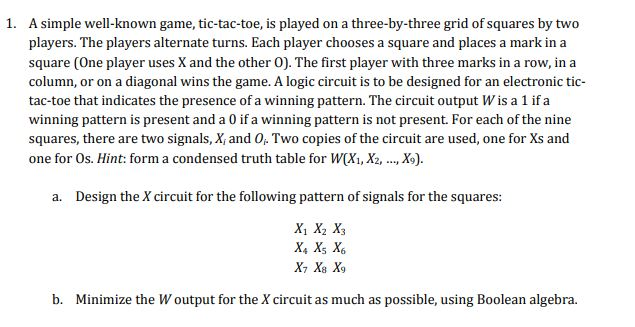 In Determinant Tic-Tac-Toe, Player 1 and 0 take turns placing 1s and 0s  respectively in a 3x3 matrix. Player 0 wins if the determinant is 0, else  pl. 1 wins. If a