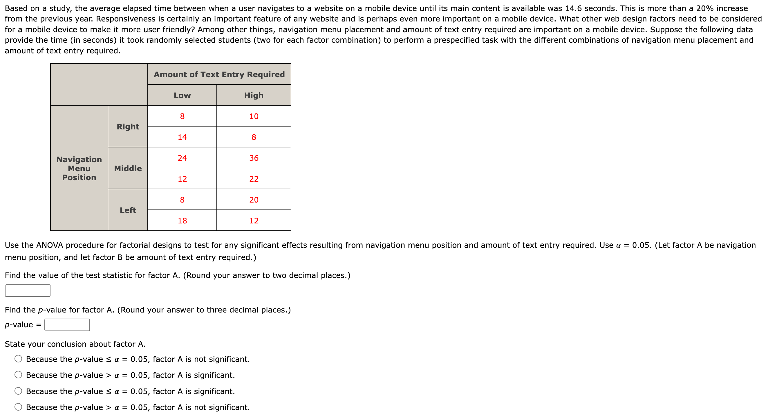 Solved amount of text entry required. menu position, and let | Chegg.com