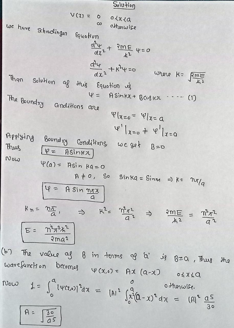 Solved { Q4. Consider the one-dimensional quantum dynamics | Chegg.com