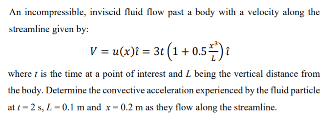 Solved An incompressible, inviscid fluid flow past a body | Chegg.com