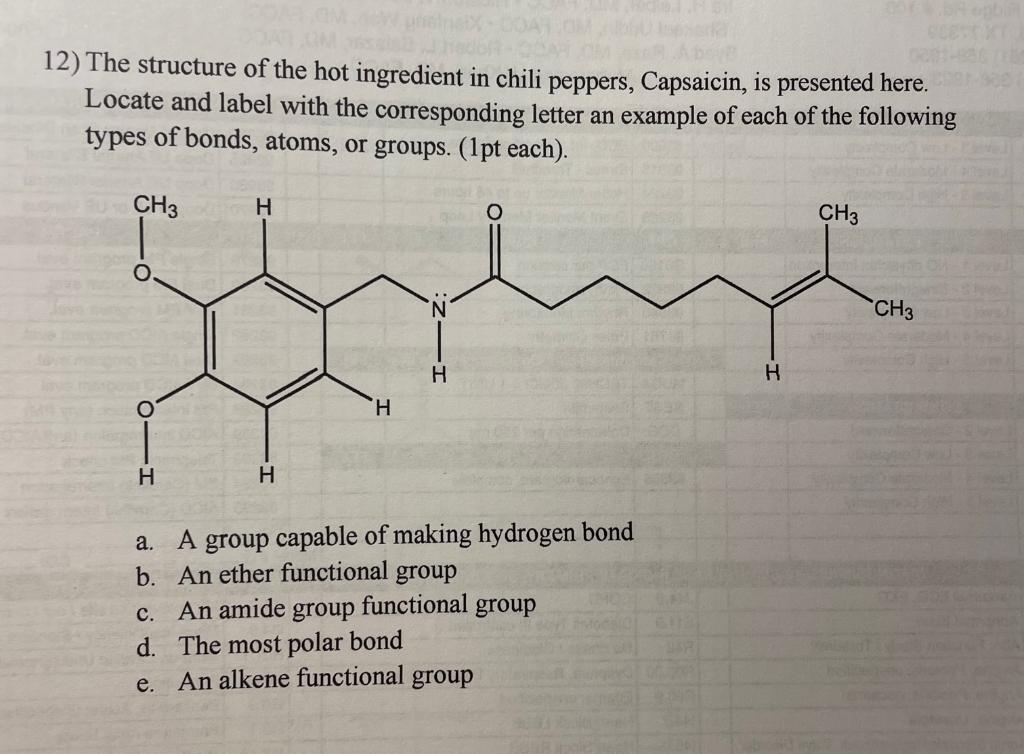 Solved 2) The structure of the hot ingredient in chili | Chegg.com