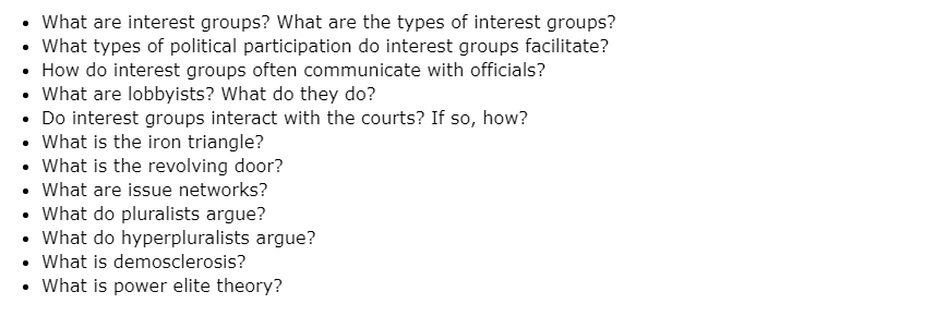Solved • What are interest groups? What are the types of Chegg com