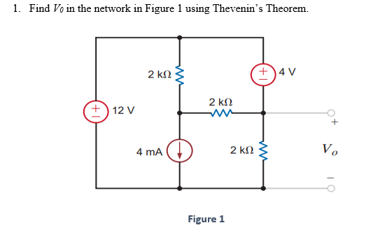Solved 1. Find V0 in the network in Figure 1 using | Chegg.com