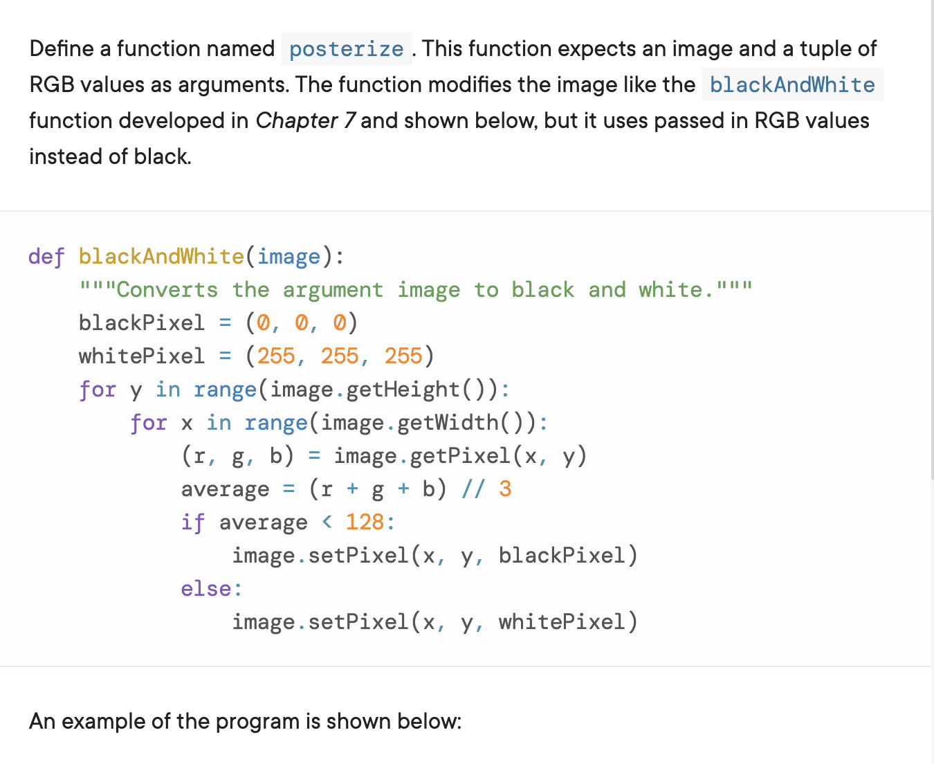 Solved An example of the program is shown below: \rangle\( | Chegg.com