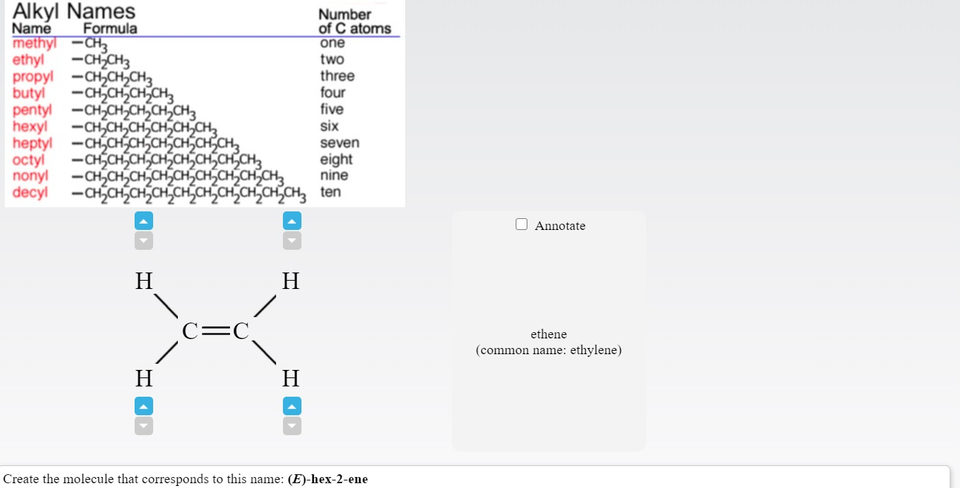 Solved Alkyl Names Number Name Formula of C atoms methyl | Chegg.com