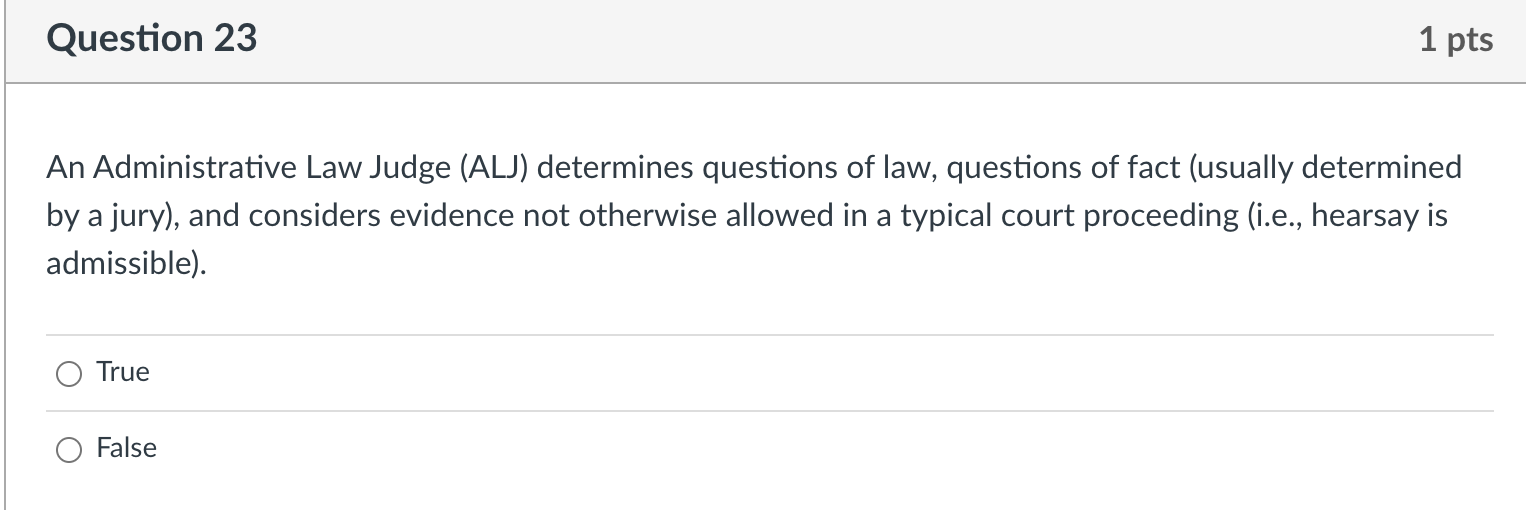 Solved An Administrative Law Judge (ALJ) determines