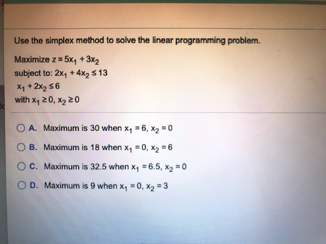 Solved Use The Simplex Method To Solve The Linear