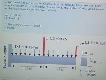 Solved Design the rectangular section for the beam shown as | Chegg.com
