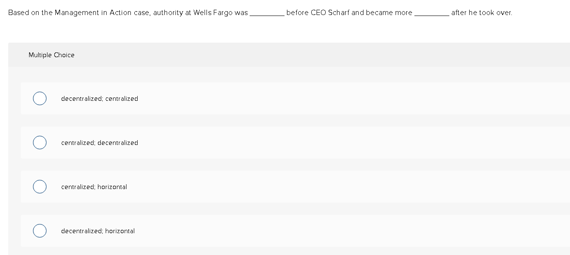Solved Based on the Management in Action case, authority at | Chegg.com