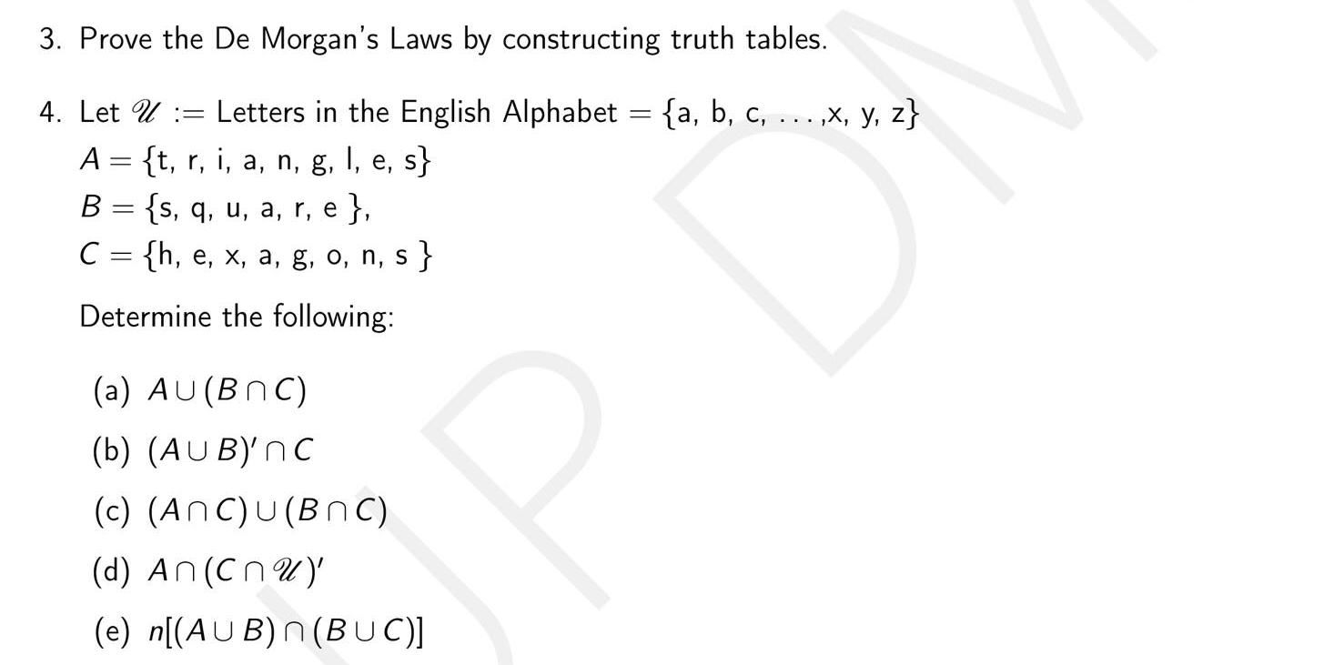 Solved 3 Prove The De Morgan S Laws By Constructing Truth Chegg Com