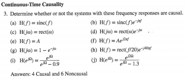 Solved Continuous Time Causality 3 Determine Whether Or Chegg Com