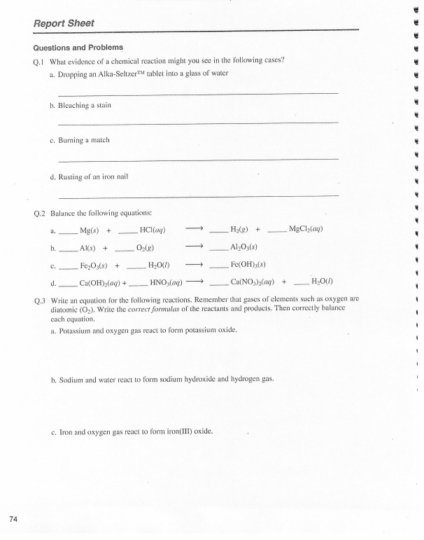 Solved Report Sheet Questions and Problems Q.1 What evidence | Chegg.com