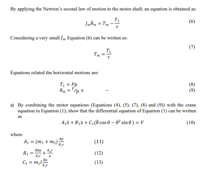 Solved The purpose of modelling is to obtain a mathematical | Chegg.com